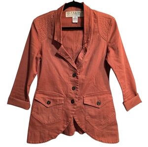 PRAIRIE UNDERGROUND RUST COTTON UTILITY BLAZER JACKET SZ S